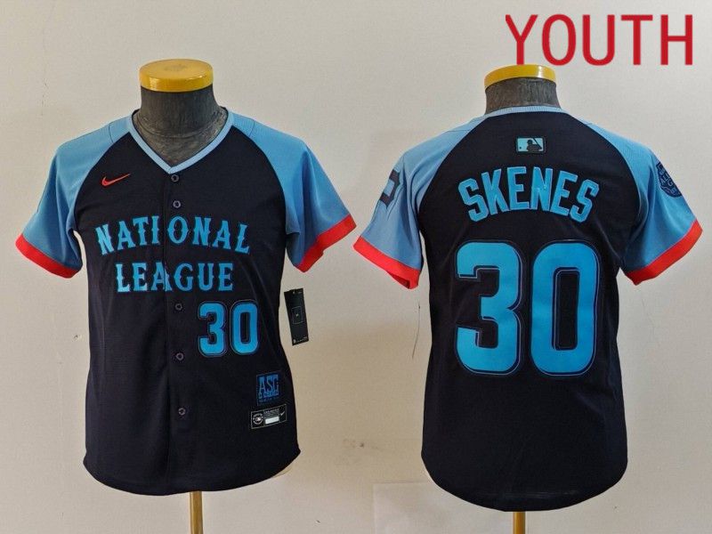Youth Pittsburgh Pirates #30 Skenes Blue All star 2024 Nike MLB Jersey style 5->women mlb jersey->Women Jersey